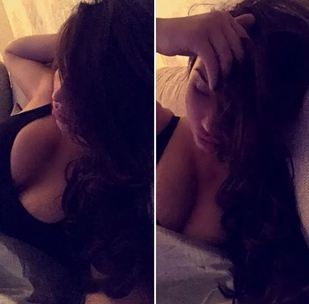 hot girl in bed selfie