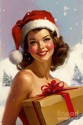 1950s vintage christmas pin up