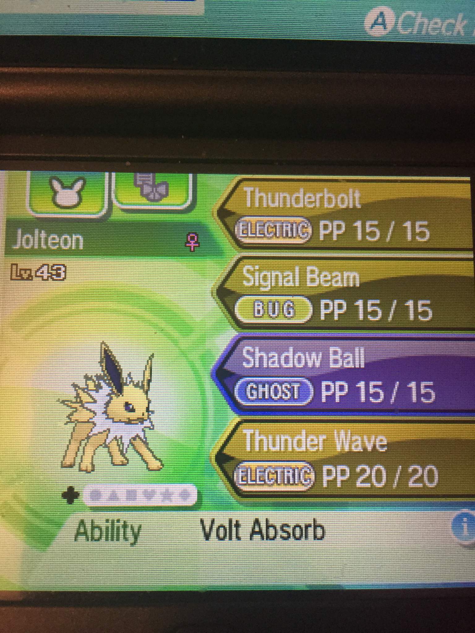 jolteon moveset fire red