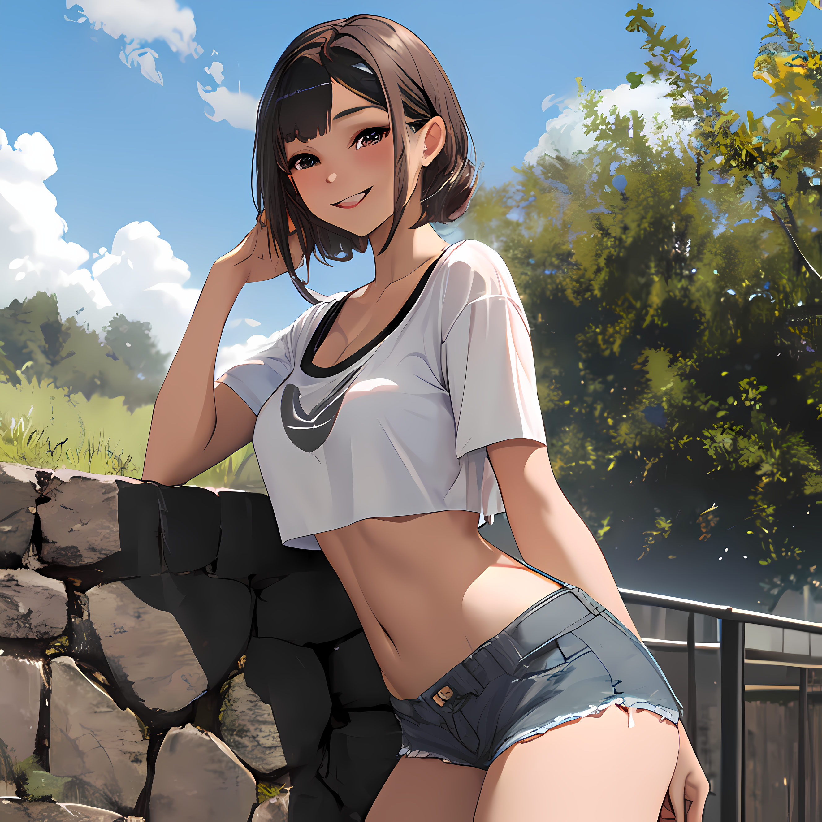Anime Girl Wearing Shorts mina albums