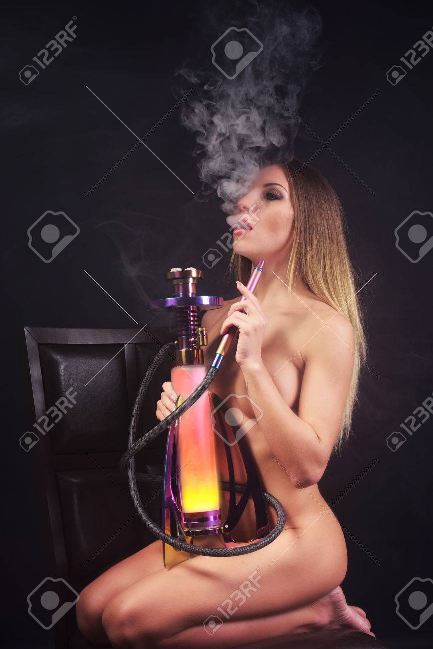 Naked Woman Smoking scissor sex