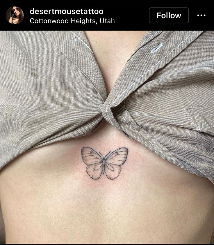 arfa naz recommends butterfly sternum tattoo pic