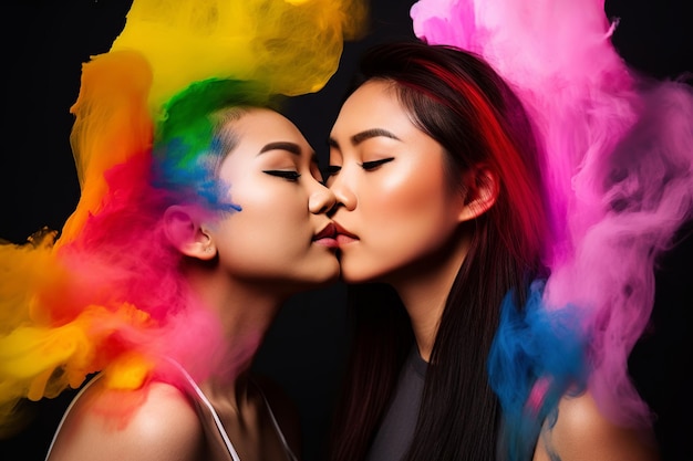 ayana charles share asian lesbian deep kissing photos