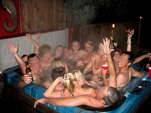 nude wife hot tub