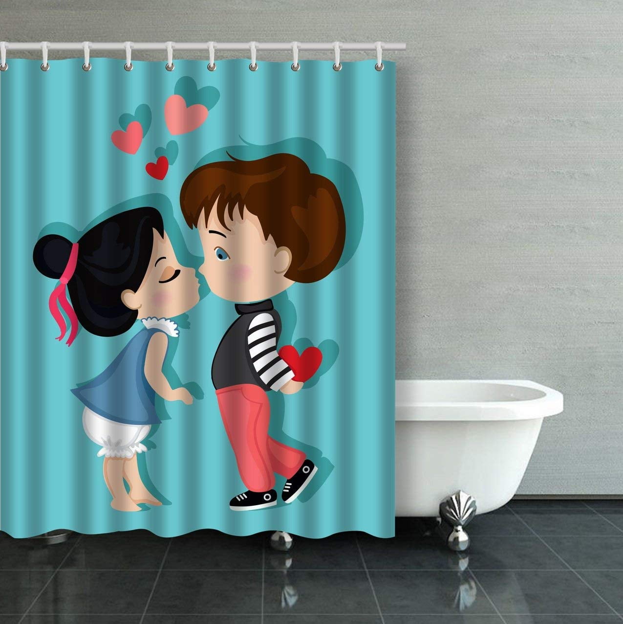 girls kissing in bathtub