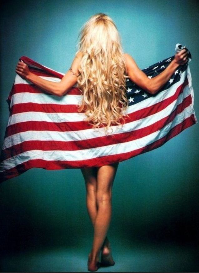 deb enright add photo hot girl holding american flag