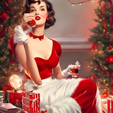 1950s Vintage Christmas Pin Up amateur selfie