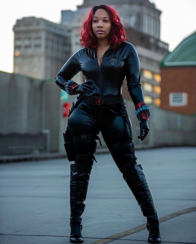 black widow latex costume