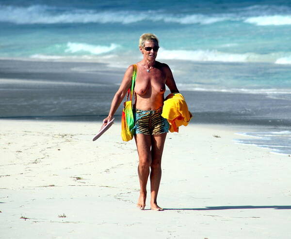 Best of Walking topless on beach