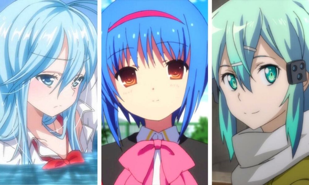 Best of Anime girl with short blue hair