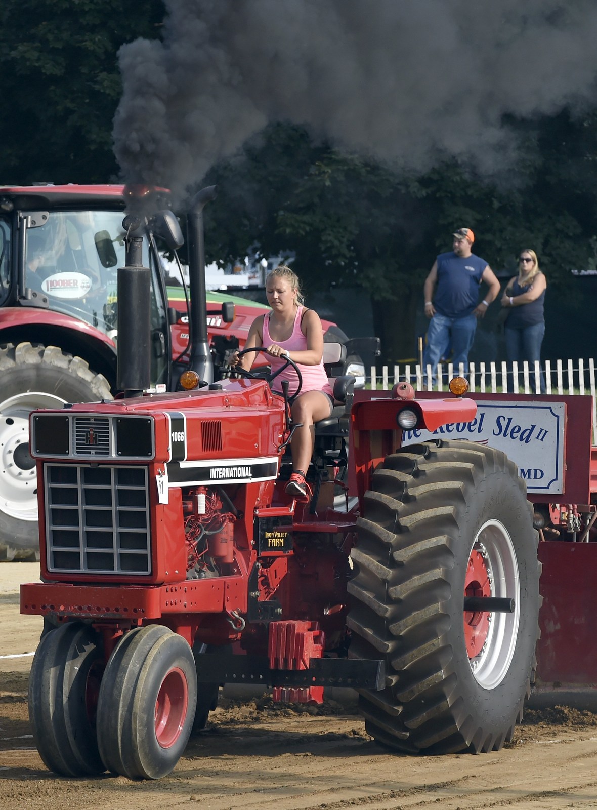 naked on a tractor