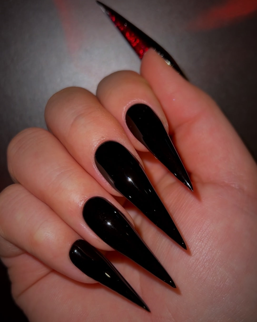christina songe add photo black sharp nails