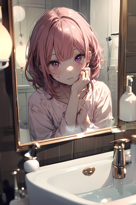 cecilia de castro add photo anime girl looking in the mirror