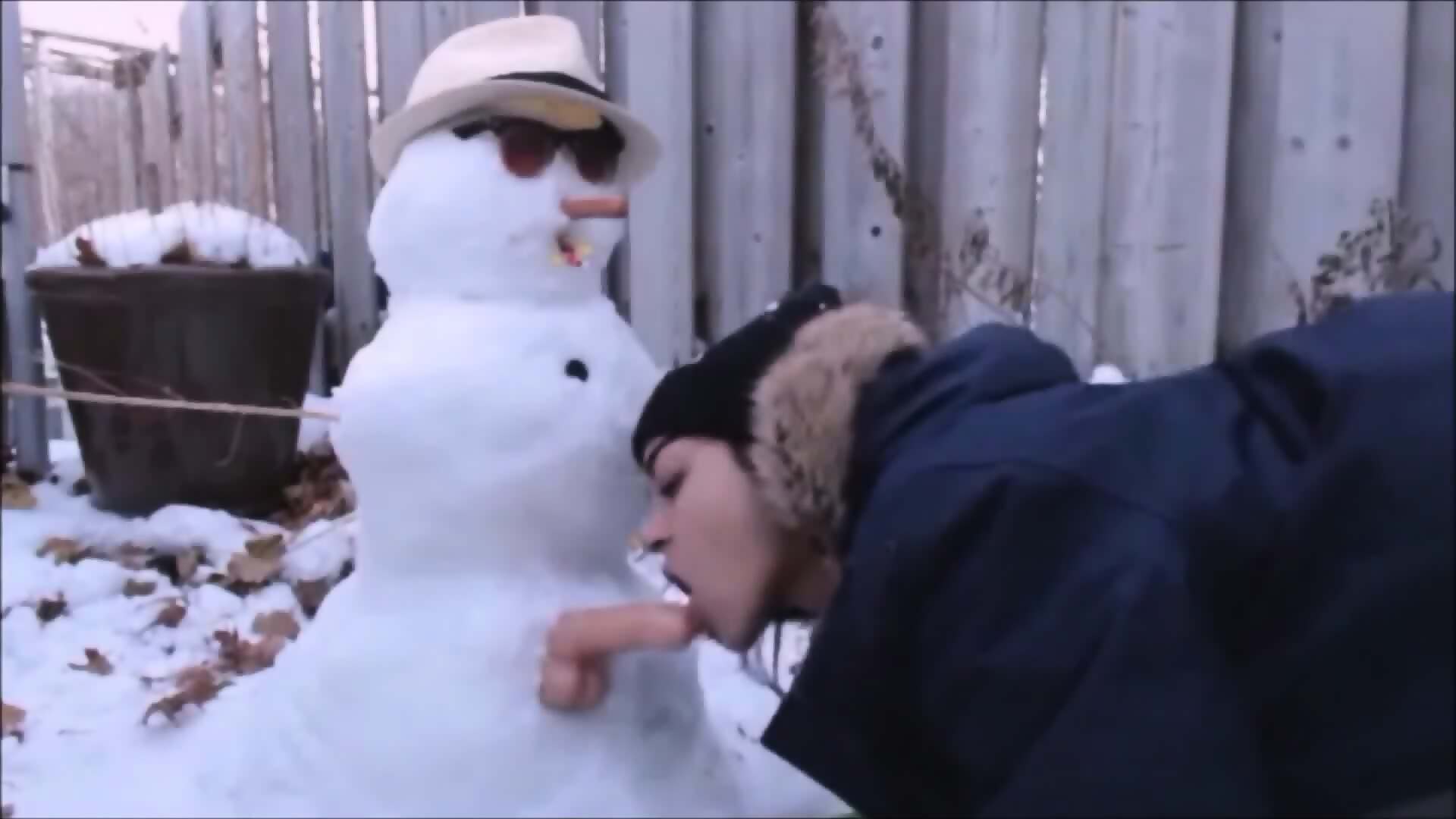 Best of Teen gets fucked by snowman