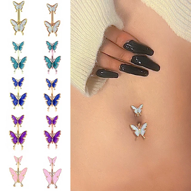 butterfly belly button tattoo