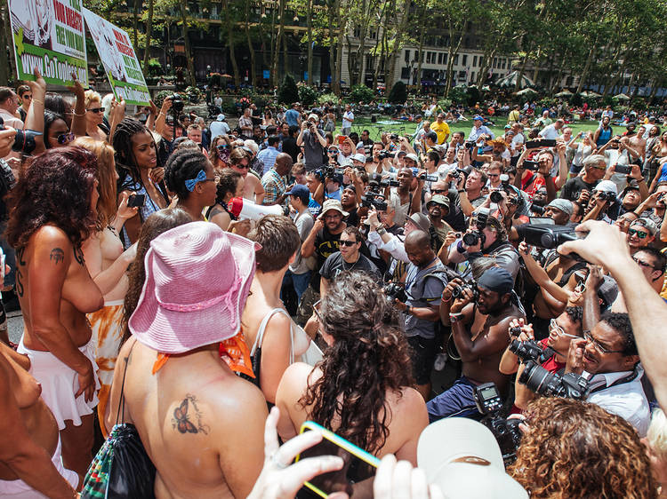 carol linehan add go topless day in nyc photo