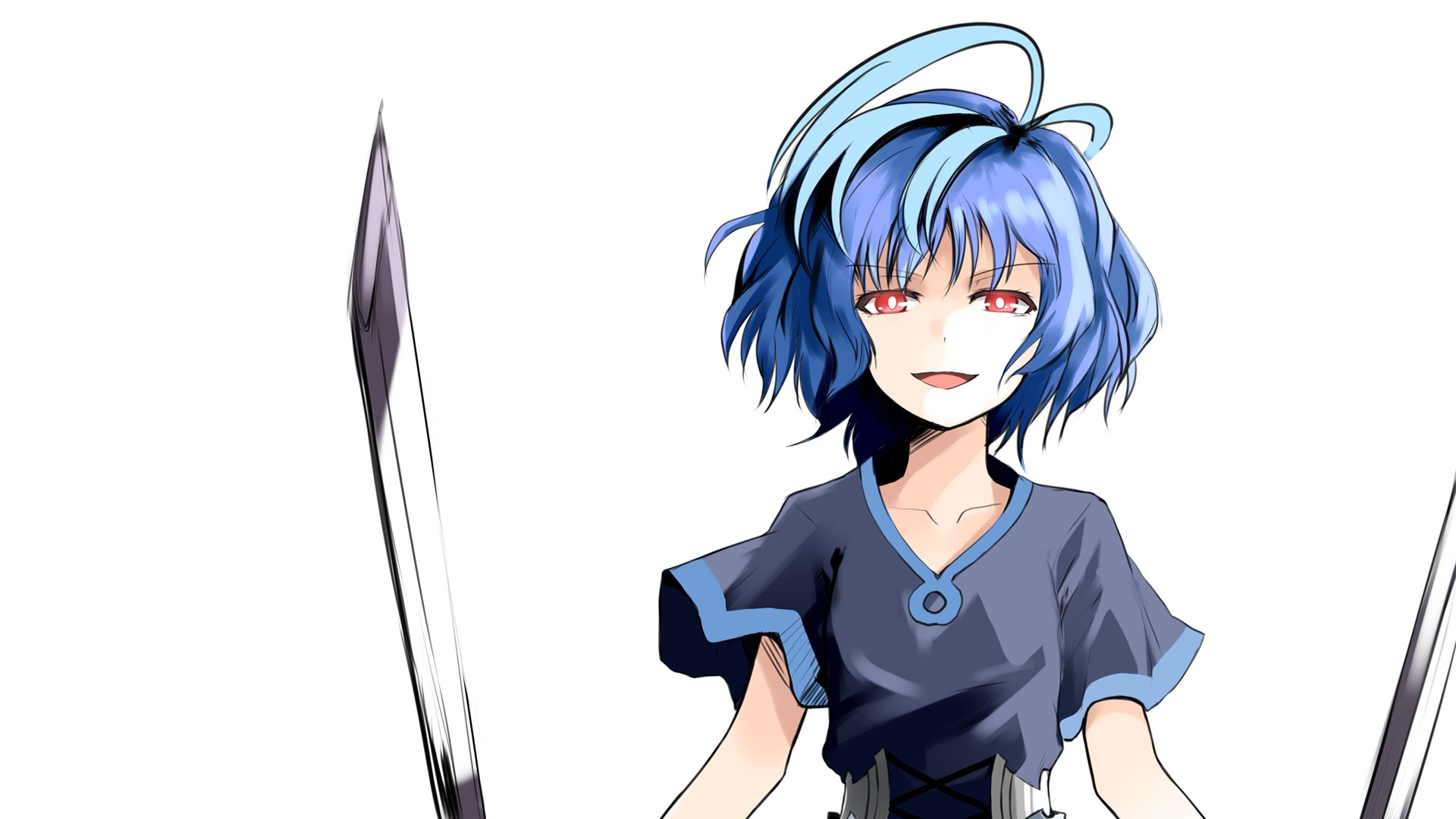 Anime Girl With Short Blue Hair rub pussy