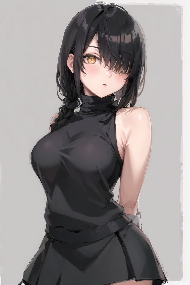 Best of Hot black haired anime girl