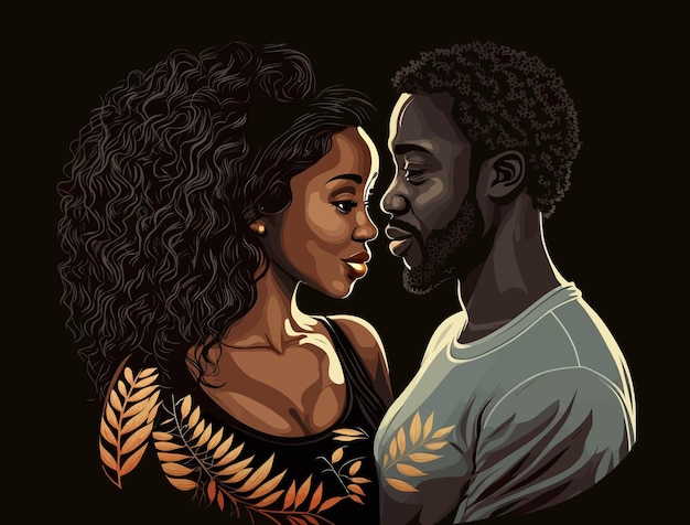 black couples cartoon