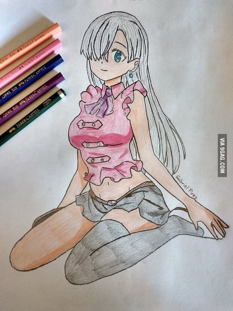 how to draw elizabeth from seven deadly sins