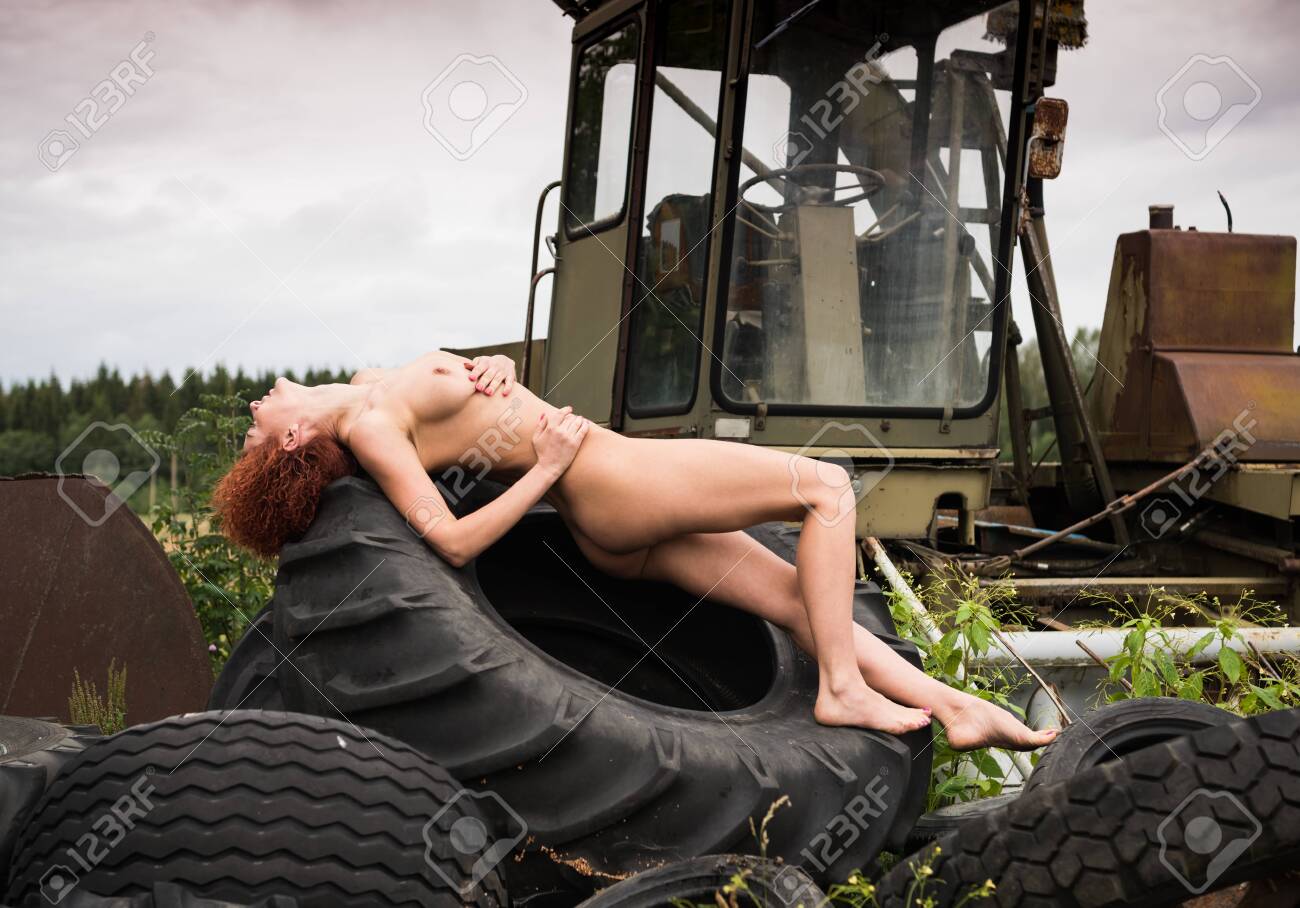 alex morano add naked on a tractor photo