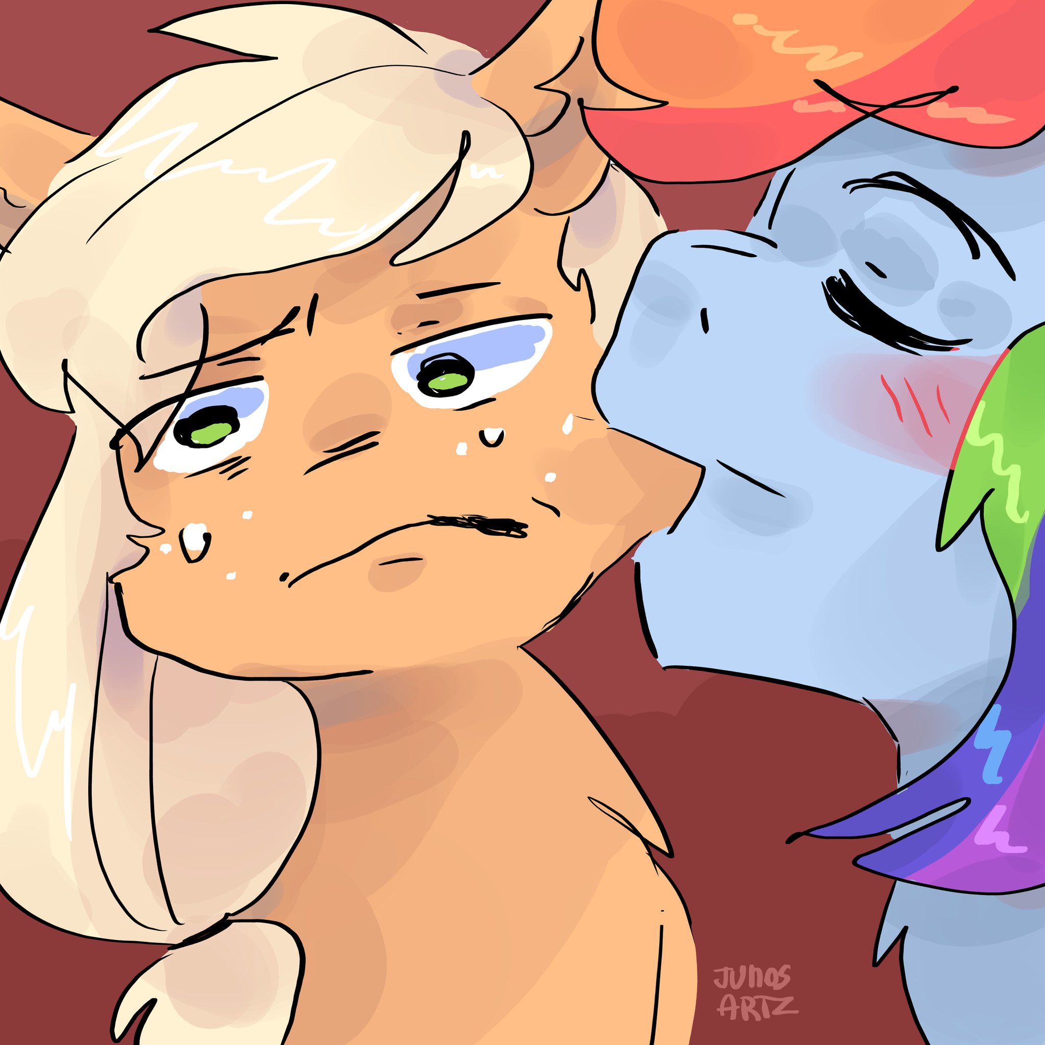 brandon langton recommends Rainbow Dash Kisses Applejack