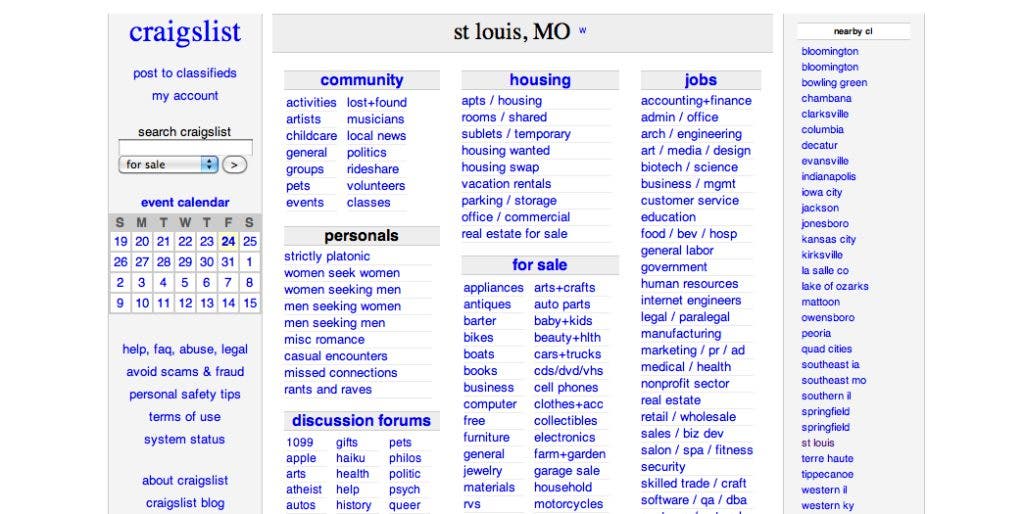 david myles recommends Craigslist St Louis Area