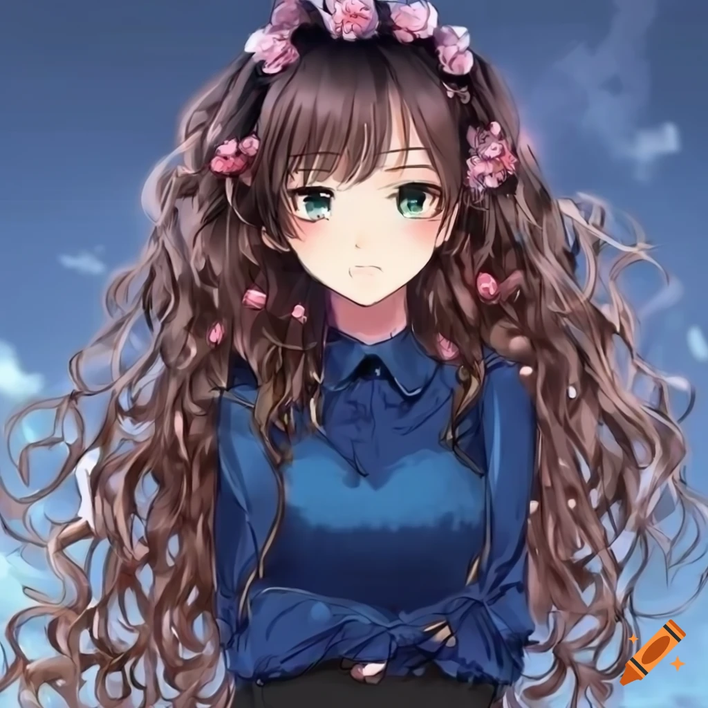 Anime Female Curly Hair jenter naken