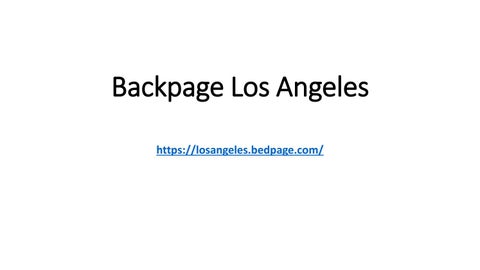 al rasheed recommends Backpage En Los Angeles