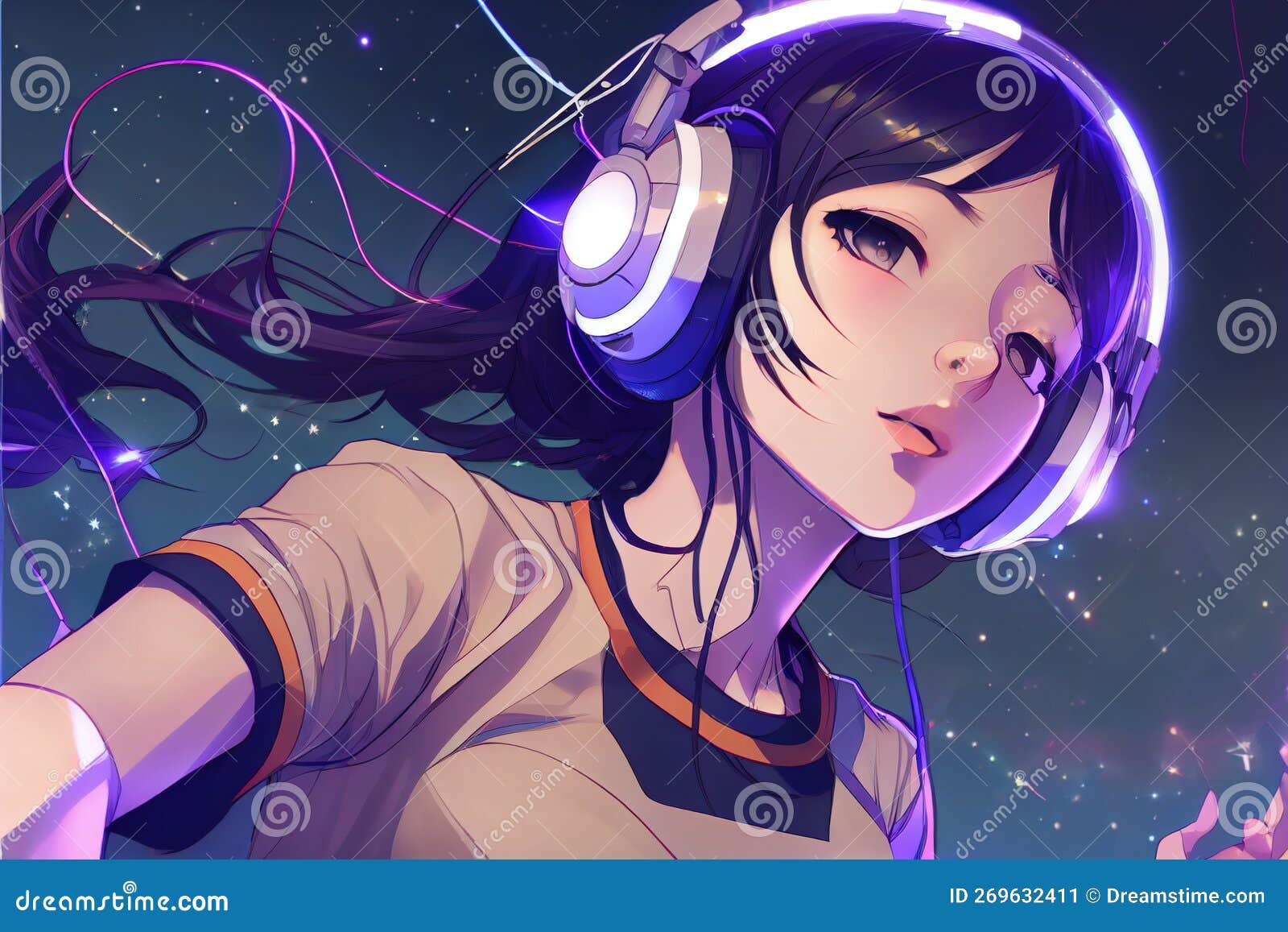 chitra rajeev recommends chibi girl with headphones pic