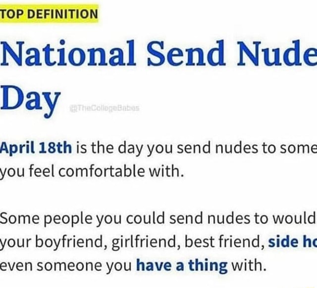 Best of National send nude day