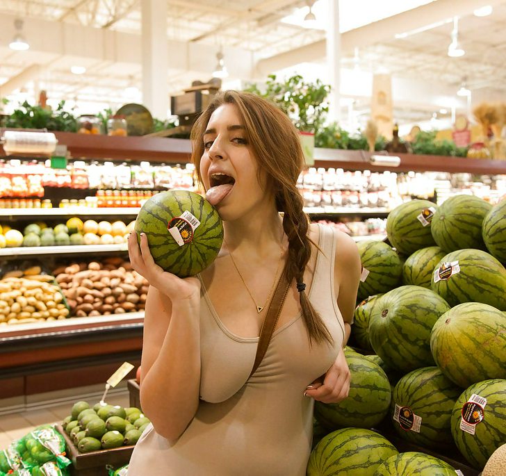 big tits grocery store