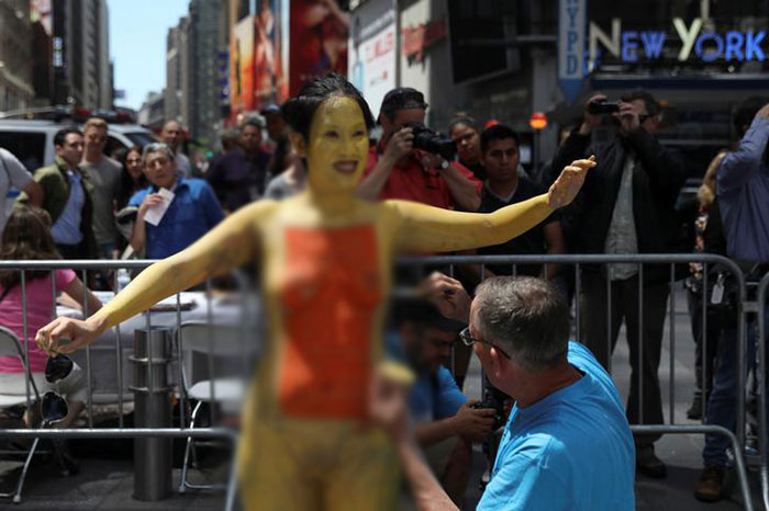 dan coad add photo body painting nyc times square