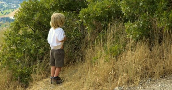 boy peeing in public