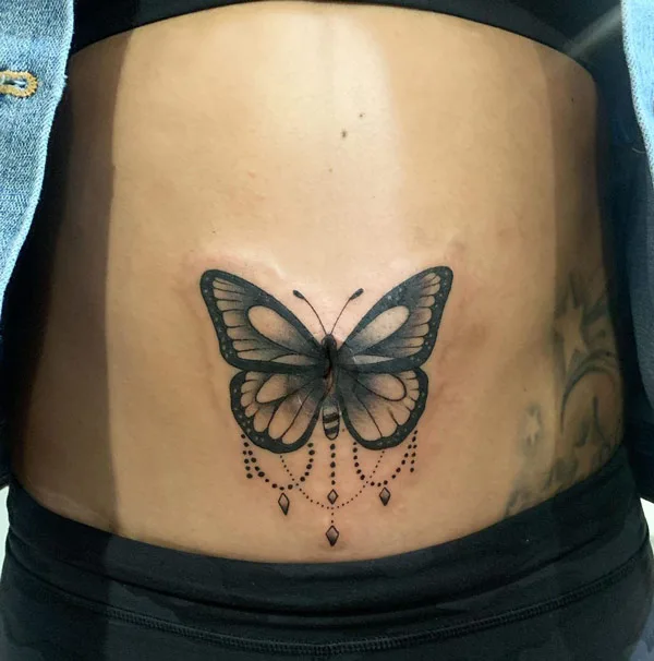 asiatic queen recommends butterfly belly button tattoo pic