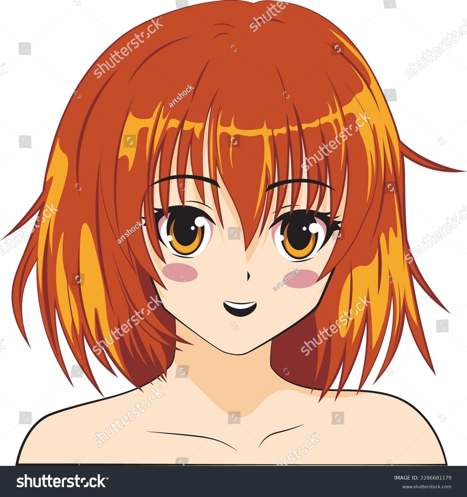Best of Anime girl with long orange hair