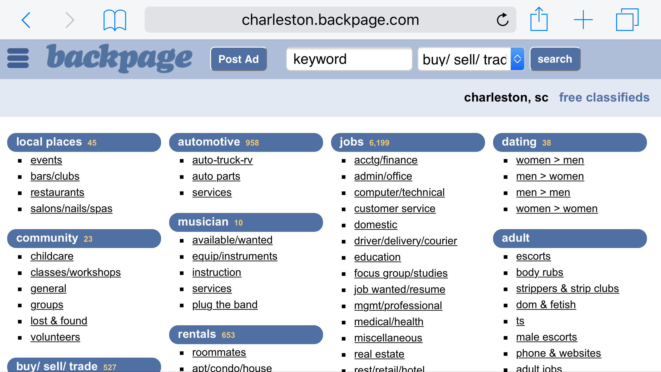 chad lindgren recommends charleston back page pic
