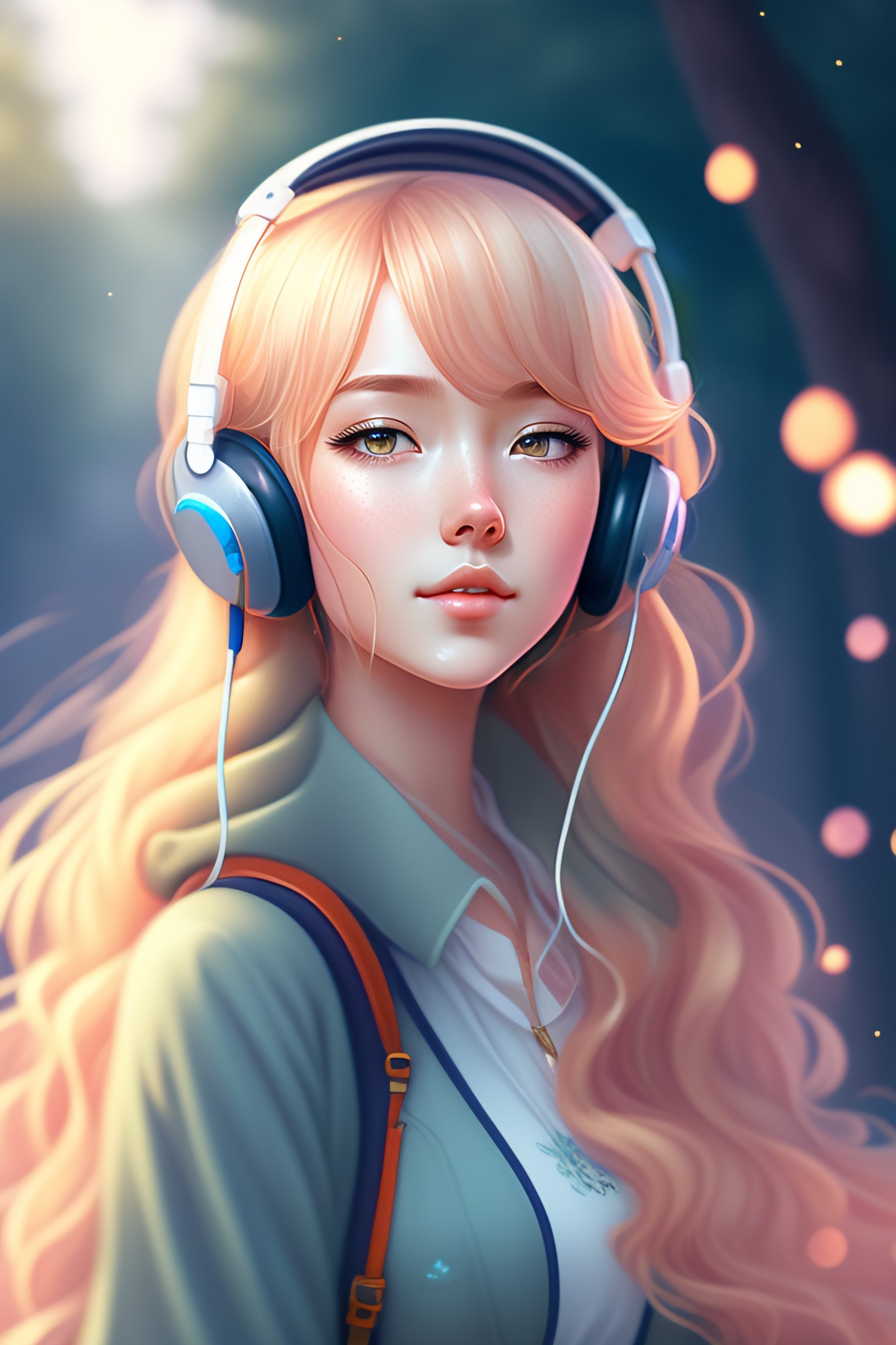 cal huntington add chibi girl with headphones photo