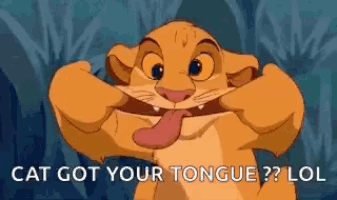 cat got your tongue gif