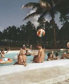 Vintage Nudist Resort teens face