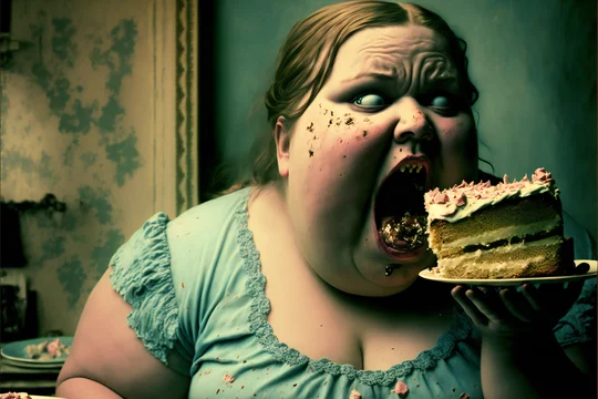 Fat Chick Eating Cake live action