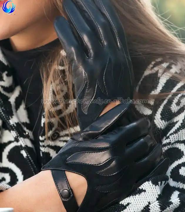 girls in leather gloves