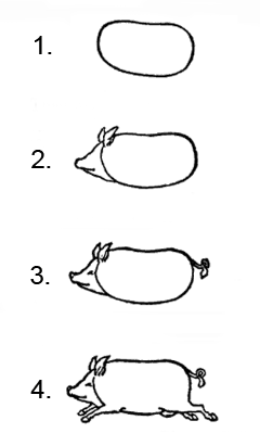 how to draw a pig gif