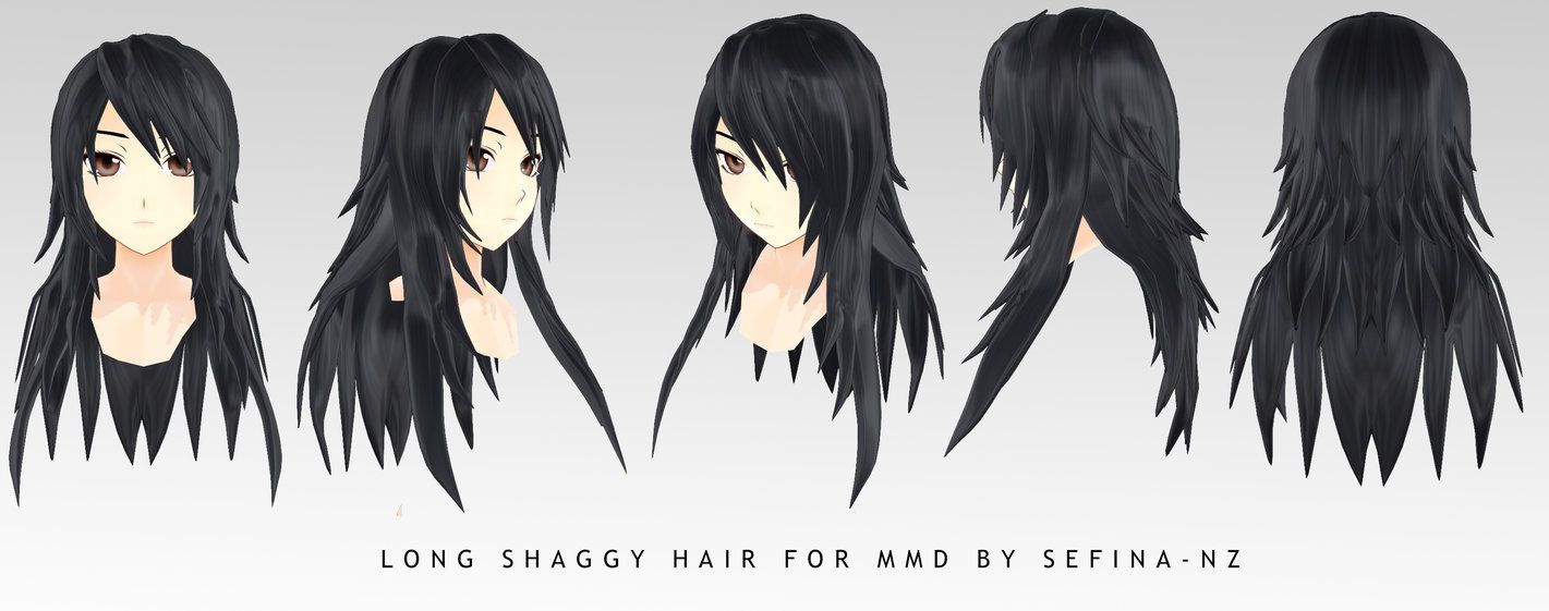 mmd long hair