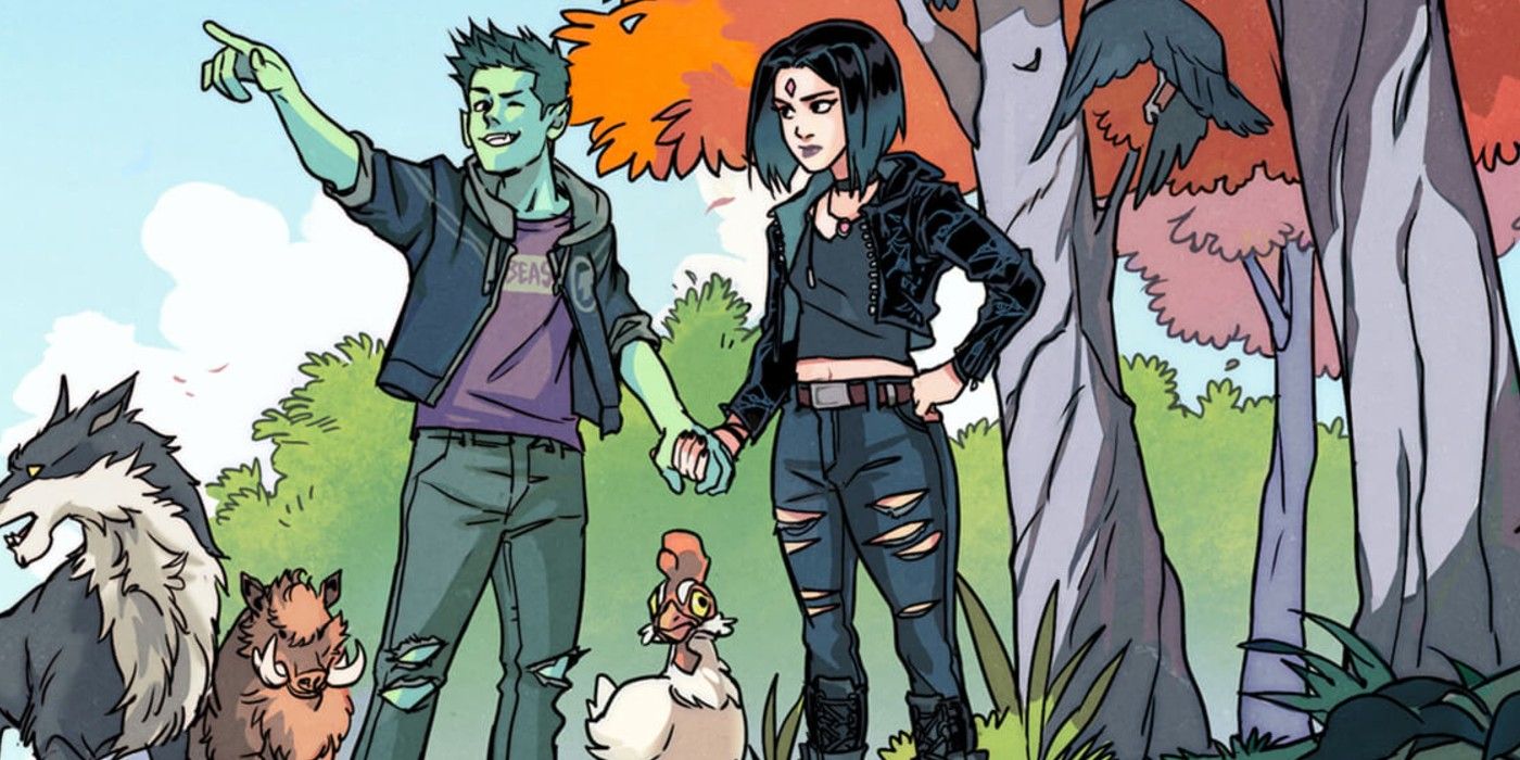 pictures of raven and beast boy