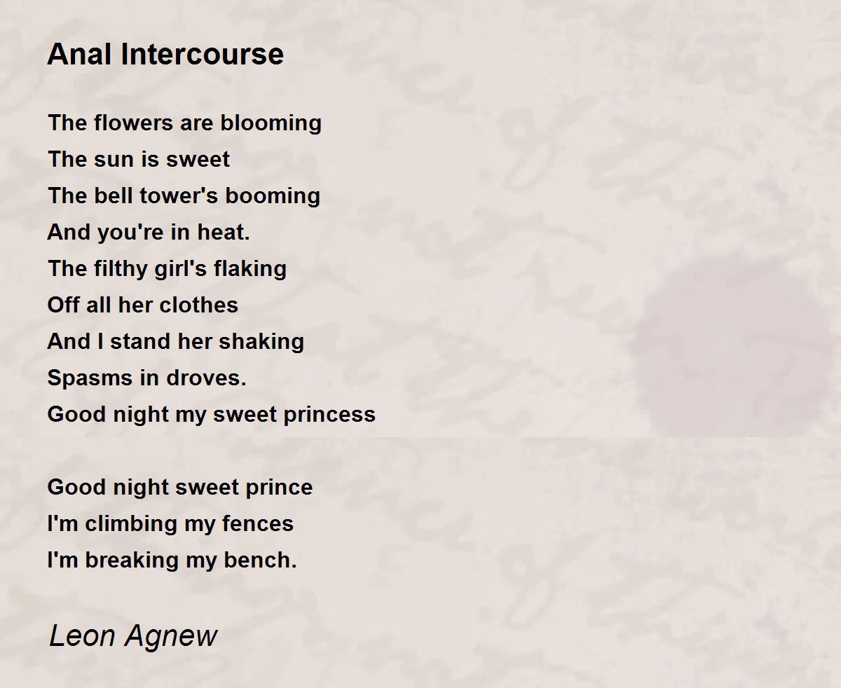 Poems About Anal Sex the pit
