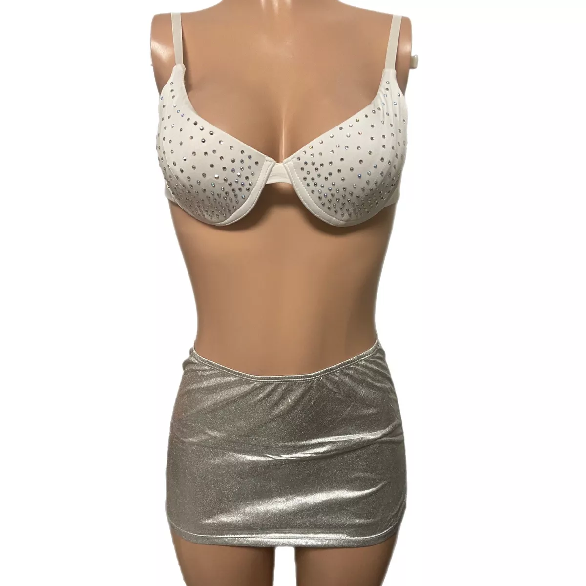 Best of Rhinestone bra and skirt set