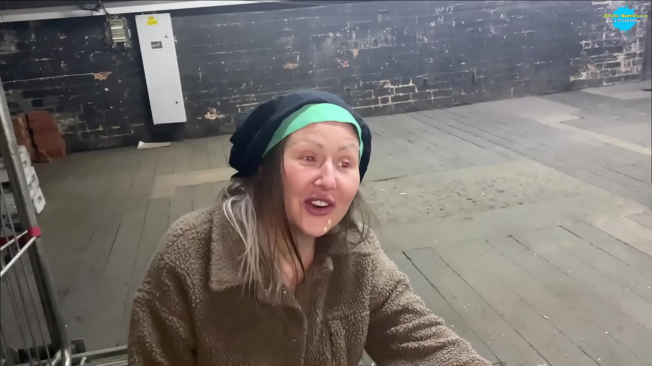 skinny girl flashing homeless peeing