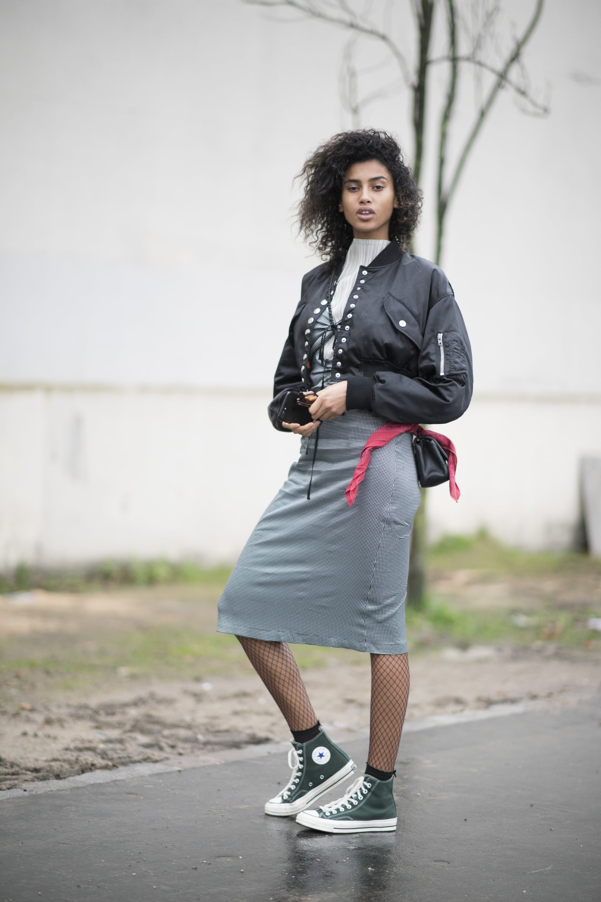 skirt with fishnet tights