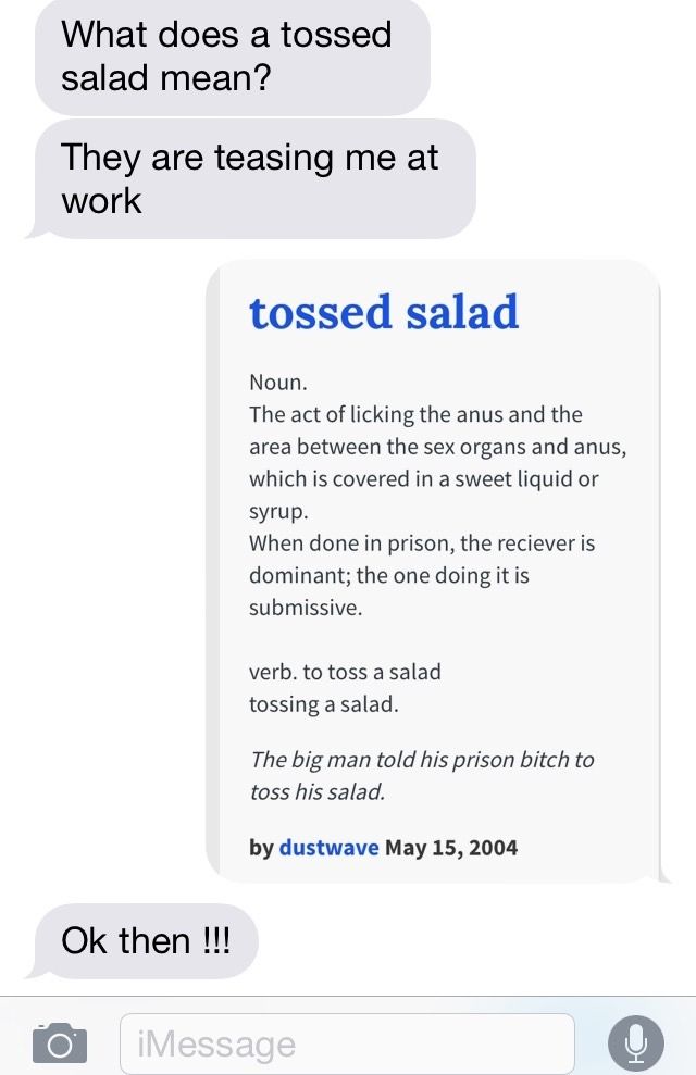 what does toss your salad mean